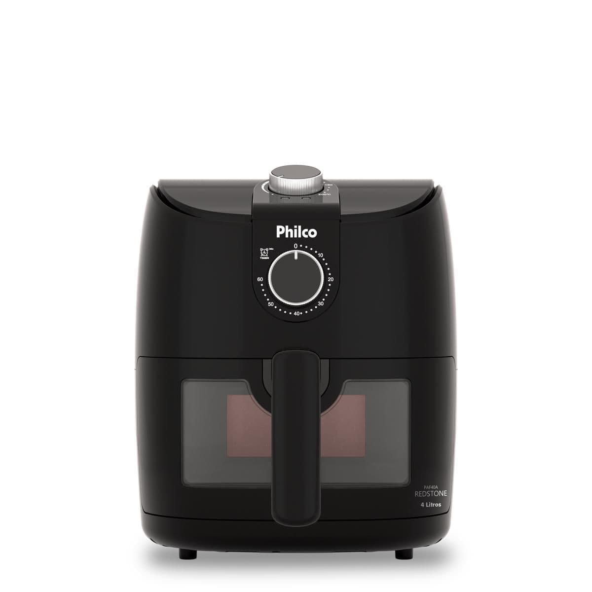 Air fryer Philco PAF40A Redstone preta vista de frente